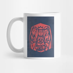 Illustration of the three wise men and baby Jesus Christ Mug